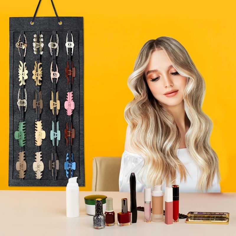 SMUK Hair Claw Clip Holder for Girls, Hanging Claw Clips Storage Organizer for Women, Hair Clip Stand Holder for Wall, Door, Closet, Big Claw Clip Display for Teen Girls - Image 5